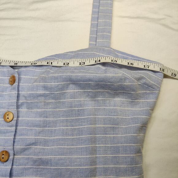 L'Academie Revolve Hawes Blue Cotton Chambray Button Front Mini Dress Medium - Picture 12 of 16